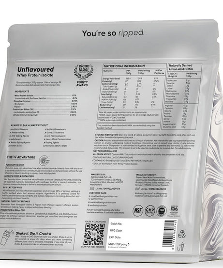 Wellbeing Nutrition 100% Whey Protein Isolate 2kg