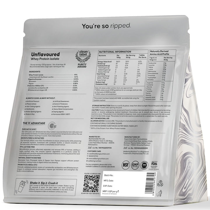 Wellbeing Nutrition 100% Whey Protein Isolate 2kg
