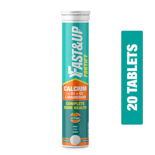 Fast&Up Fortify Calcium + D3 + K2 Effervescent -20 Orange