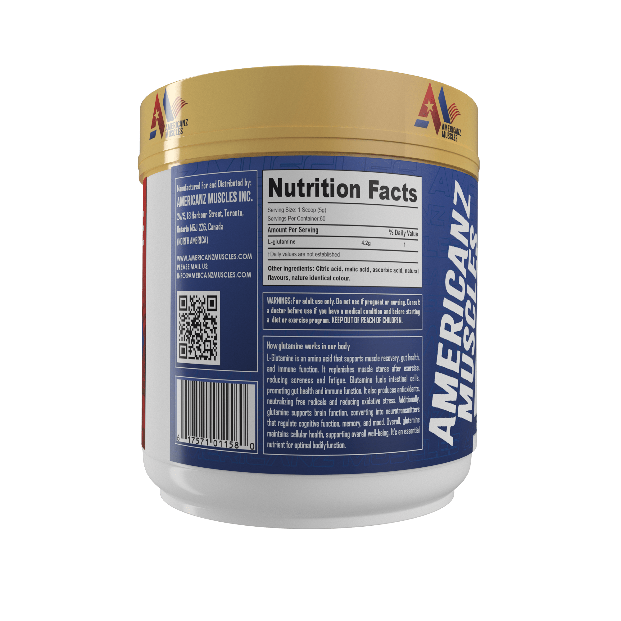 Americanz Muscles Professional L-Glutamine 300g