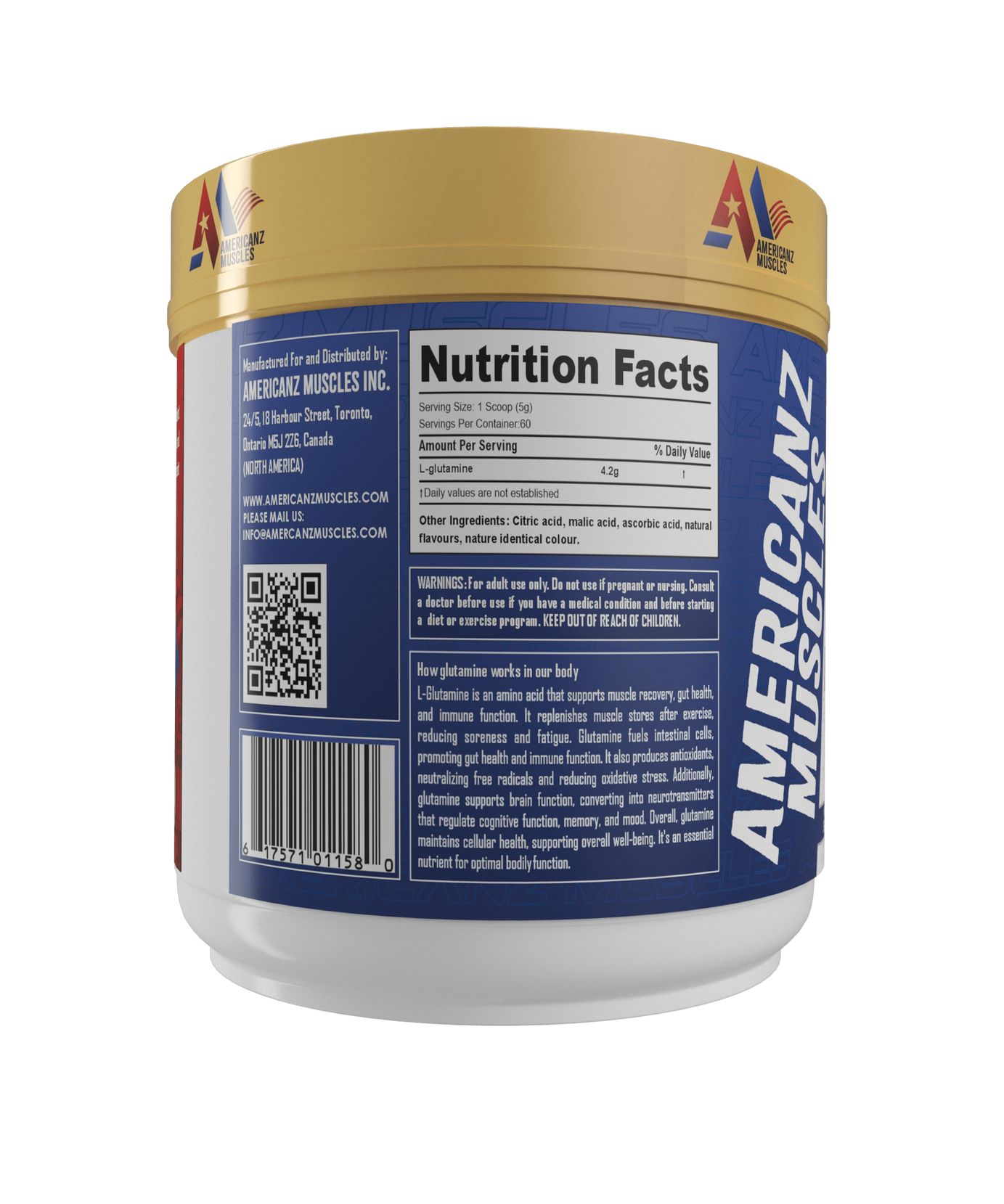Americanz Muscles Professional L-Glutamine 300g