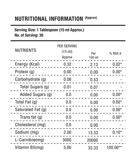 Foodstrong L-Carnitine 3000mg 450ml