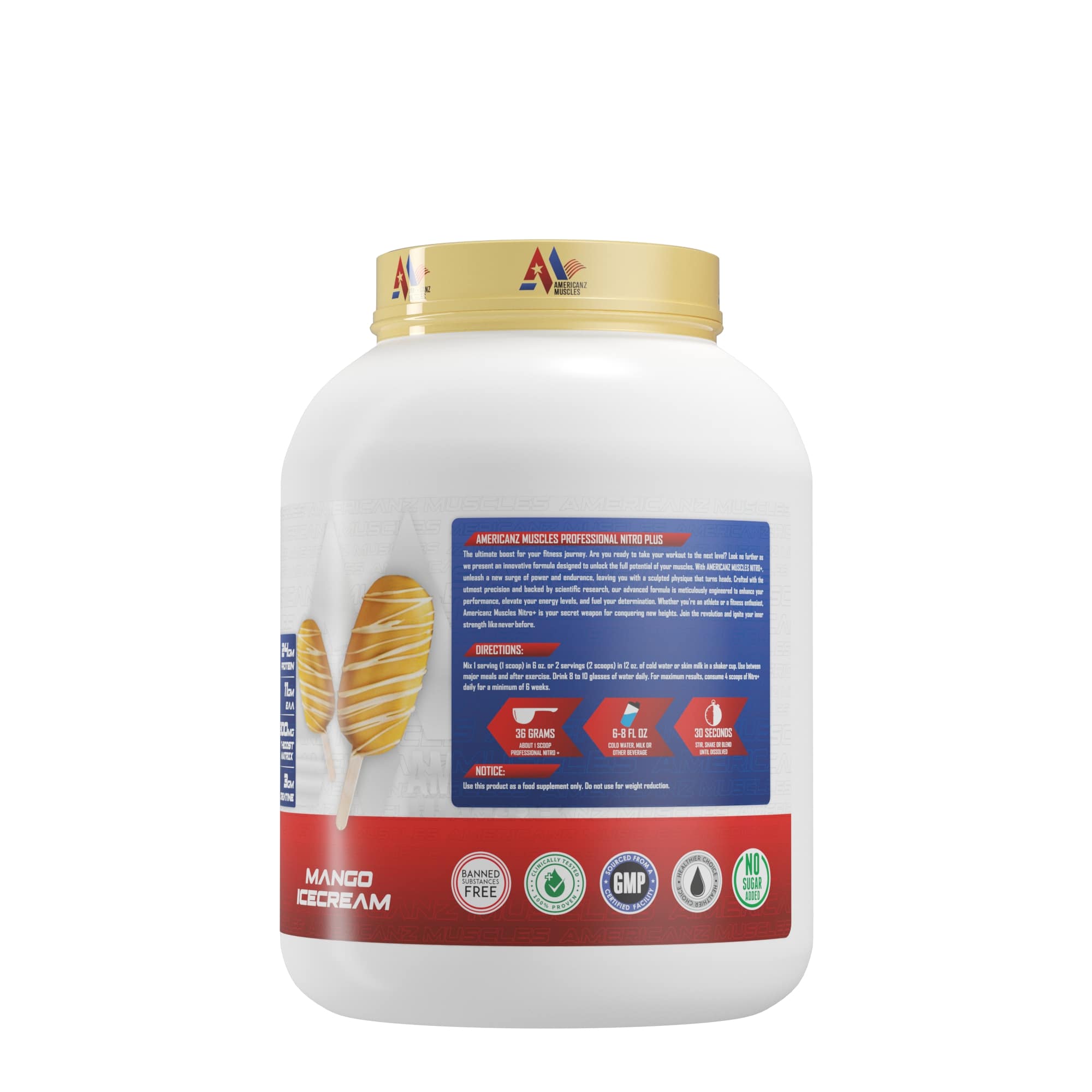 Americanz Muscles Professional Nitro+ Whey Protein 1.8kg
