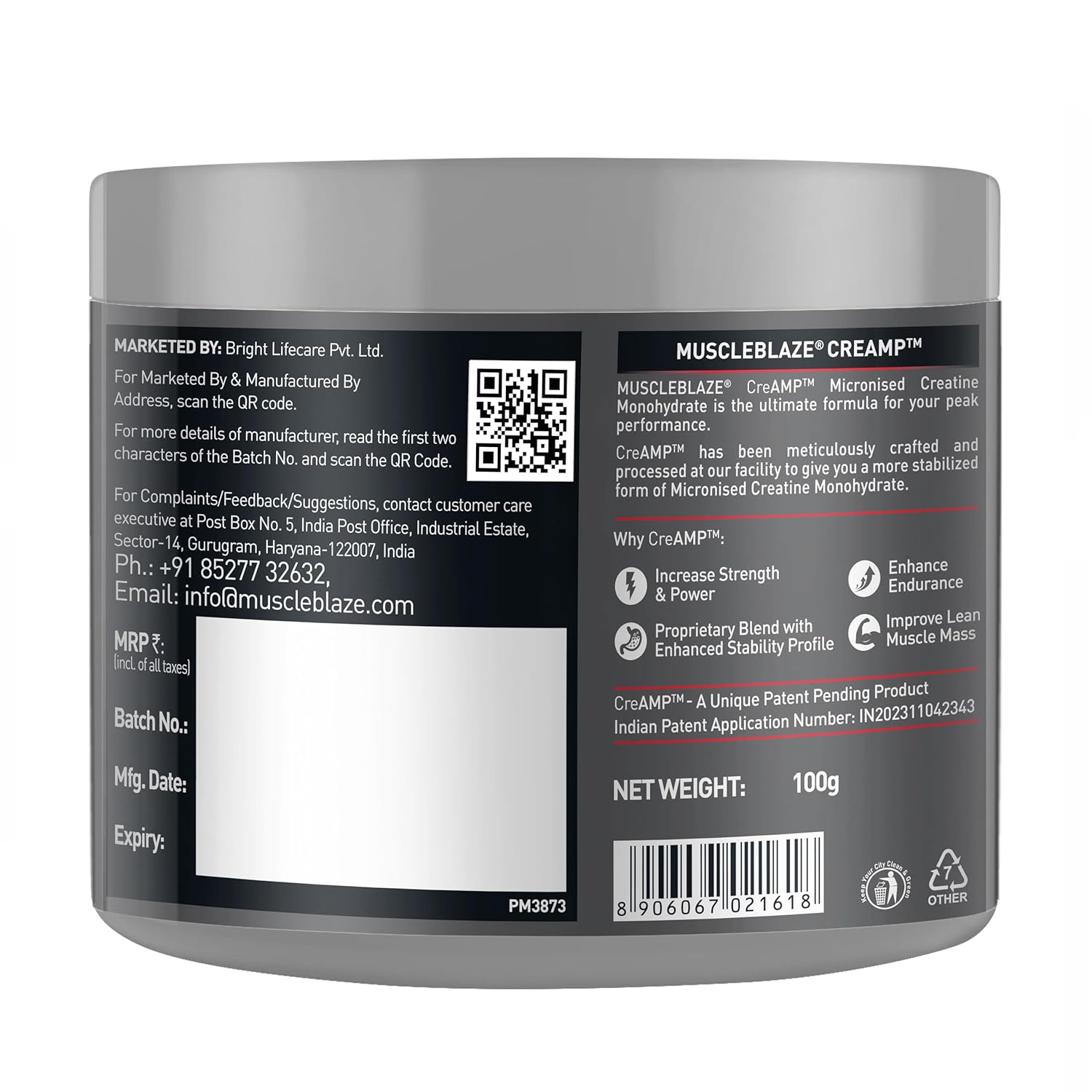 MuscleBlaze Creamp 100g