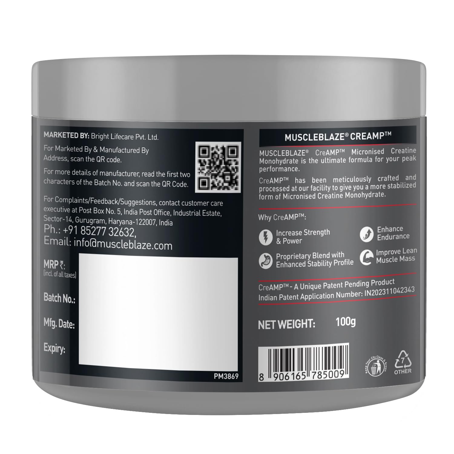 MuscleBlaze Creamp 100g