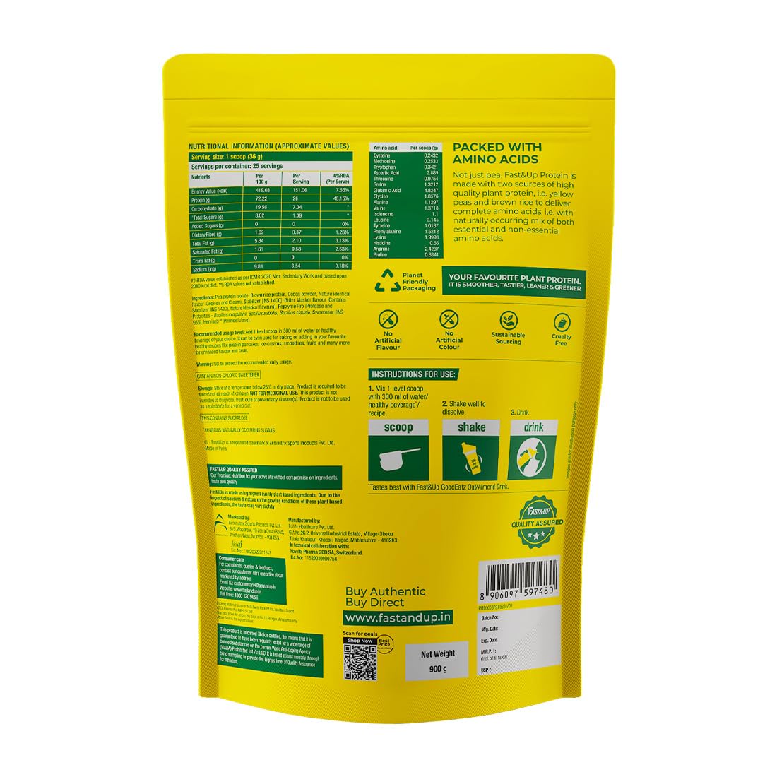 Fast&Up Plant Based Protein 900g