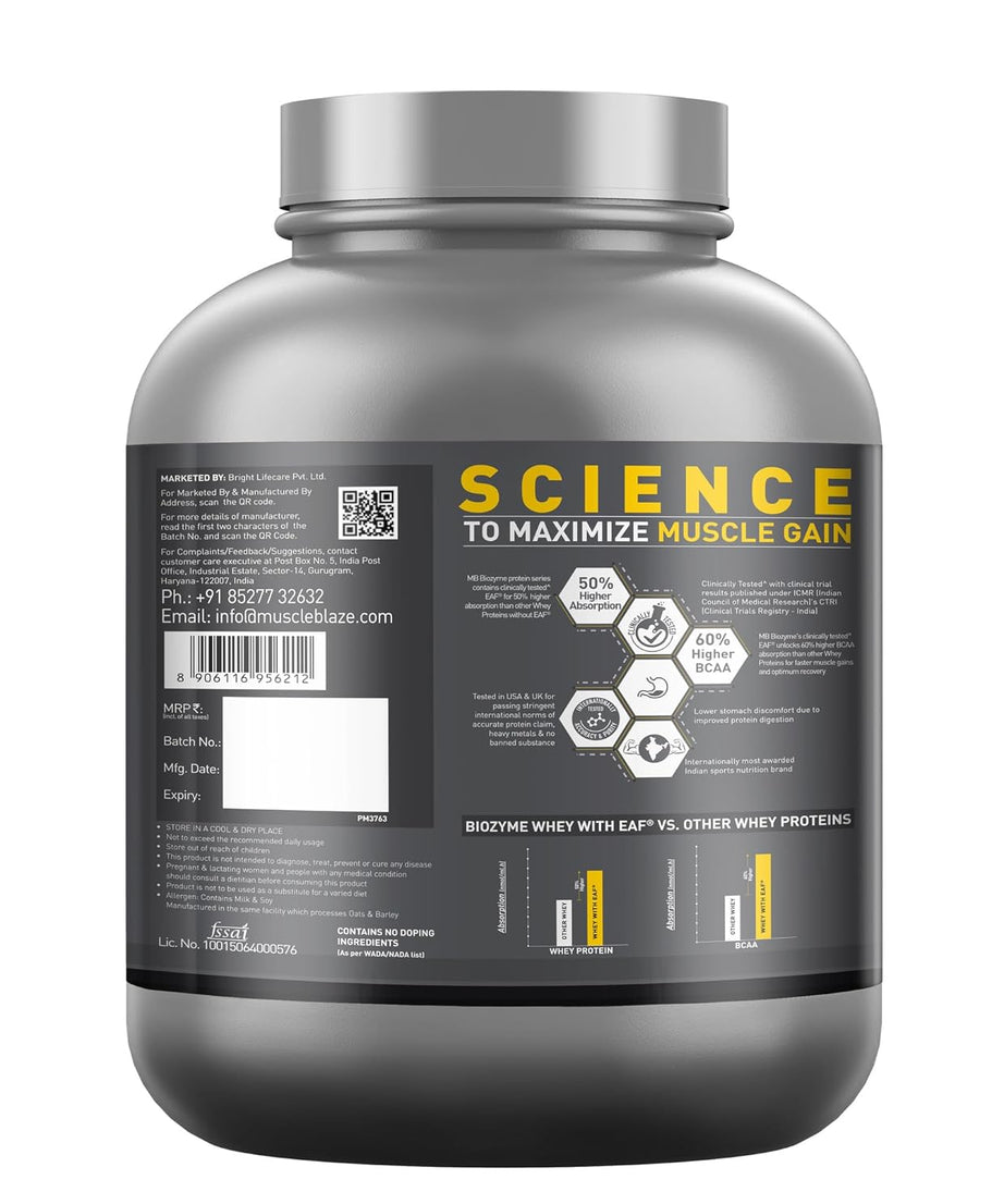 MuscleBlaze Biozyme Performance Whey 2kg
