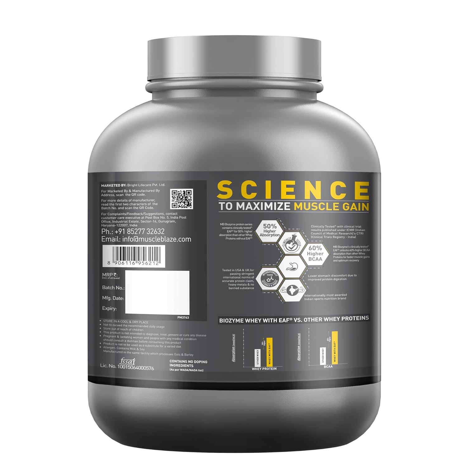 MuscleBlaze Biozyme Performance Whey 2kg
