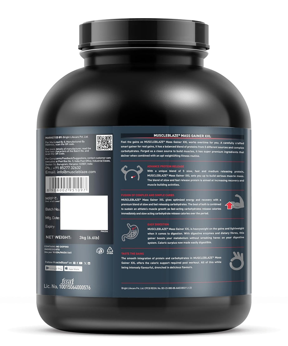 MuscleBlaze Mass Gainer XXL 3kg