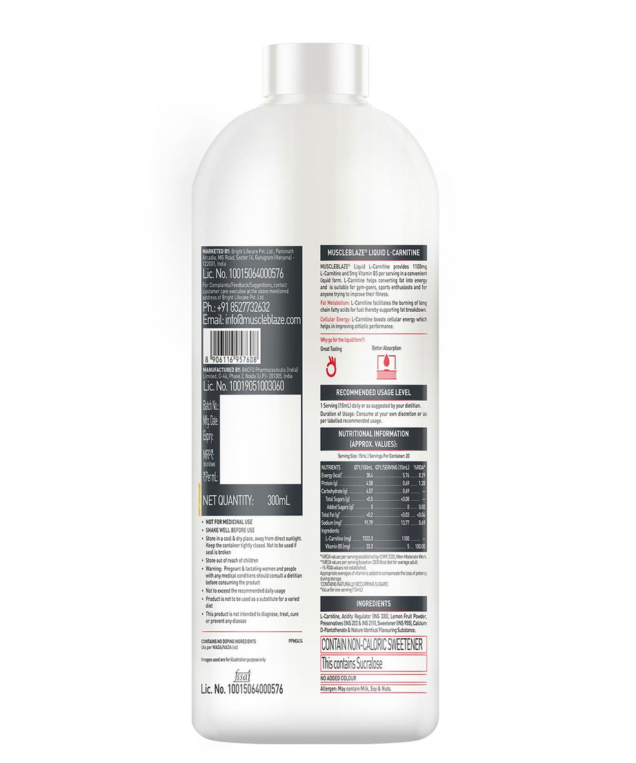 MuscleBlaze L-Carnitine 1100mg 300ml