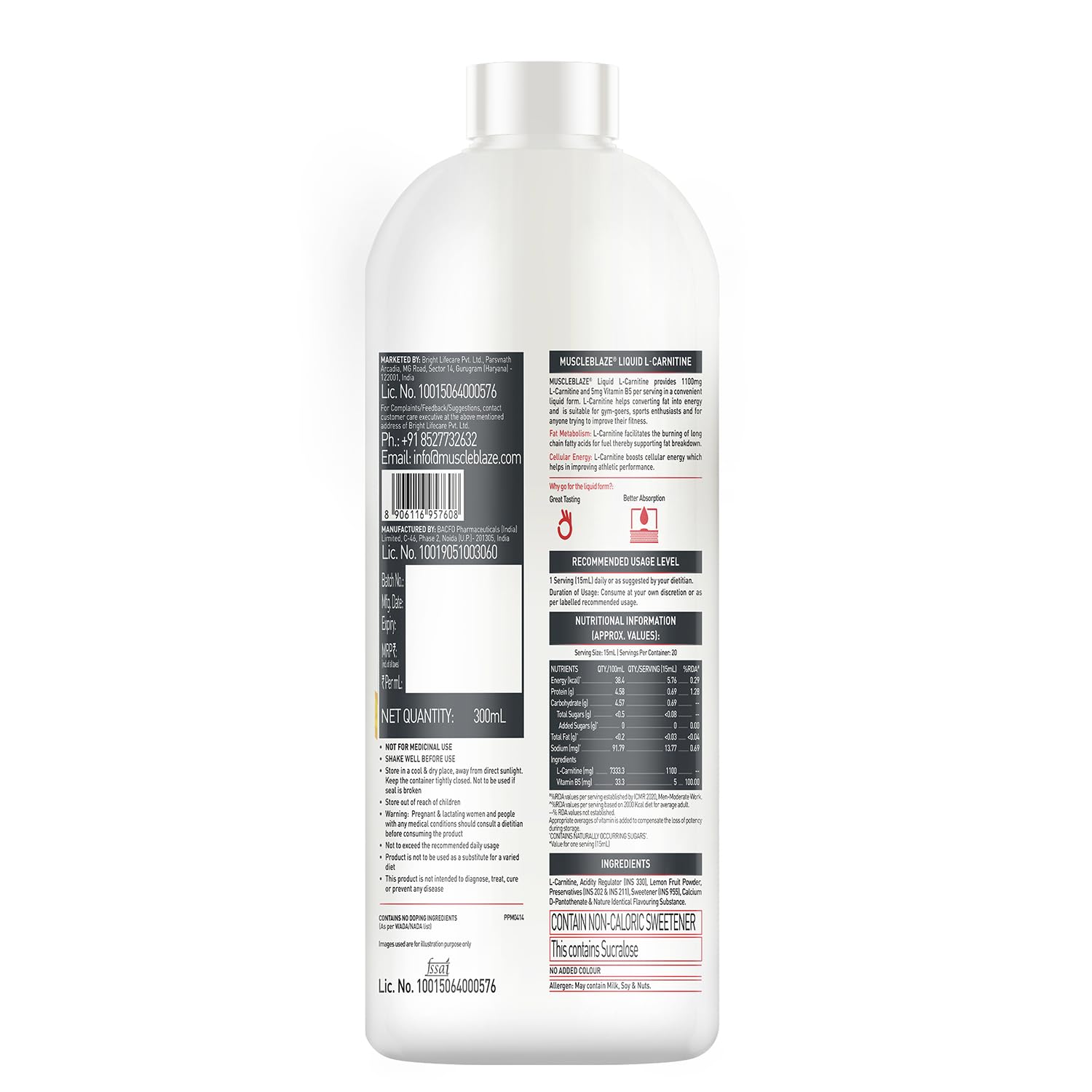 MuscleBlaze L-Carnitine 1100mg 300ml