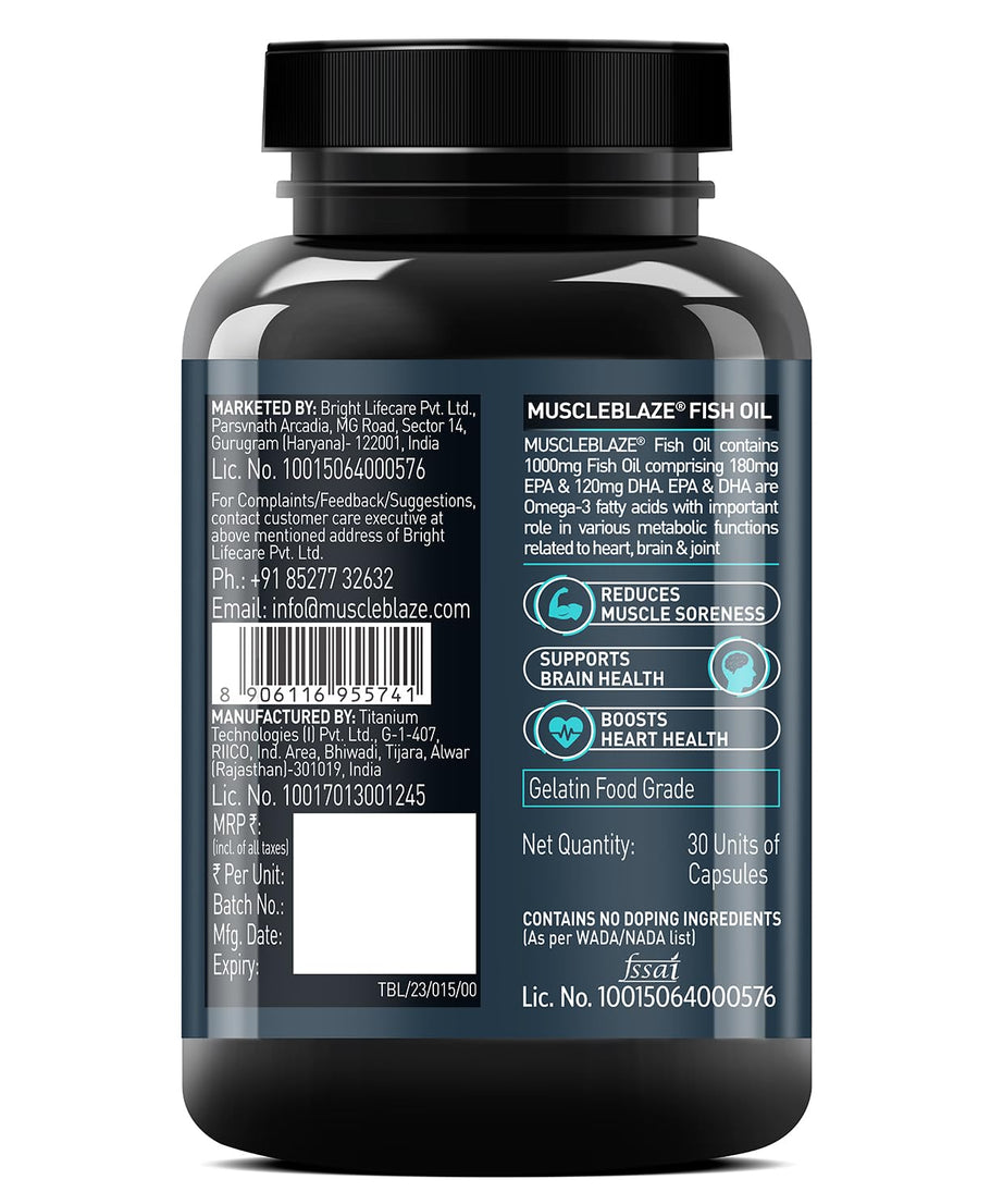 MuscleBlaze Fish Oil 1000mg