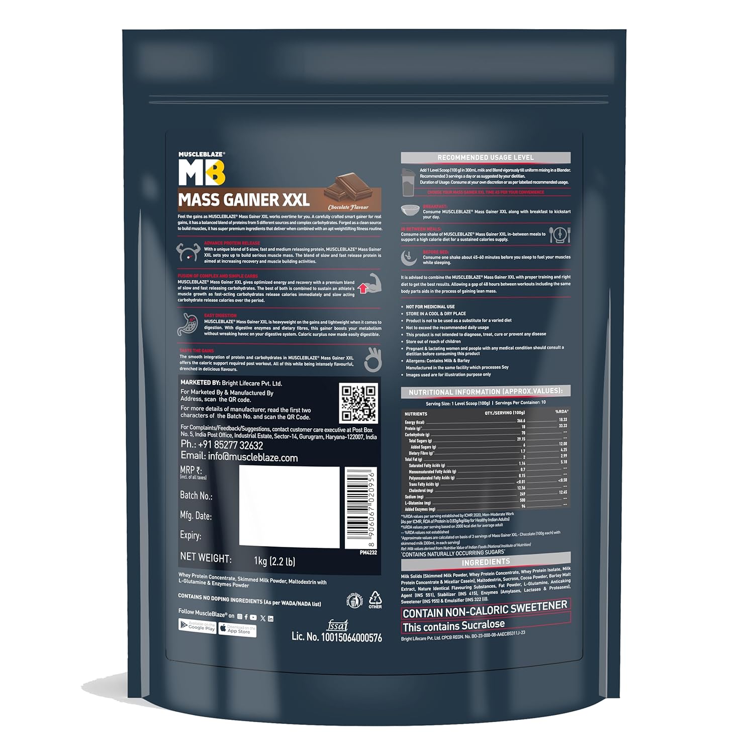 MuscleBlaze Mass Gainer XXL 1kg