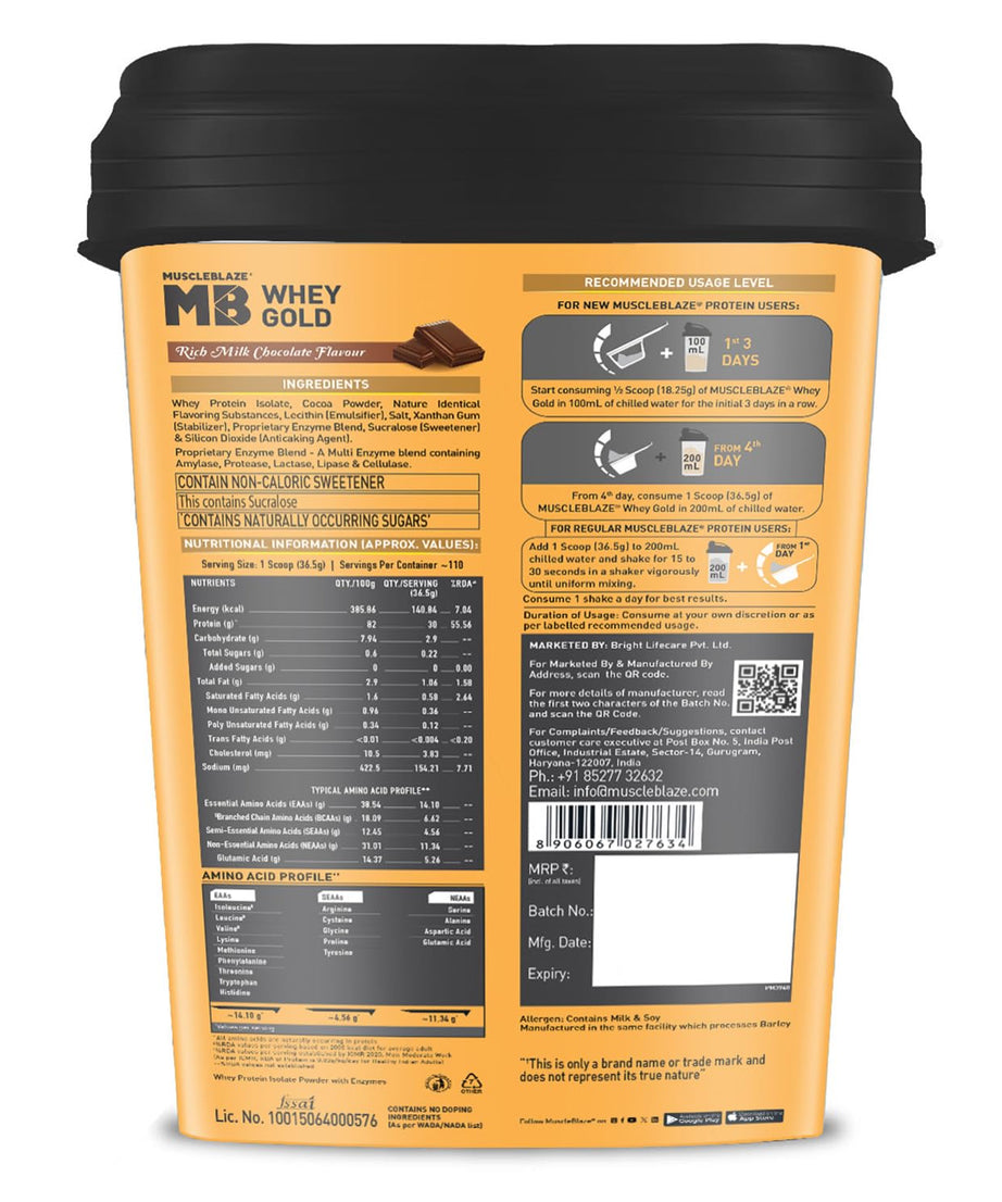 MuscleBlaze Whey Gold 4kg