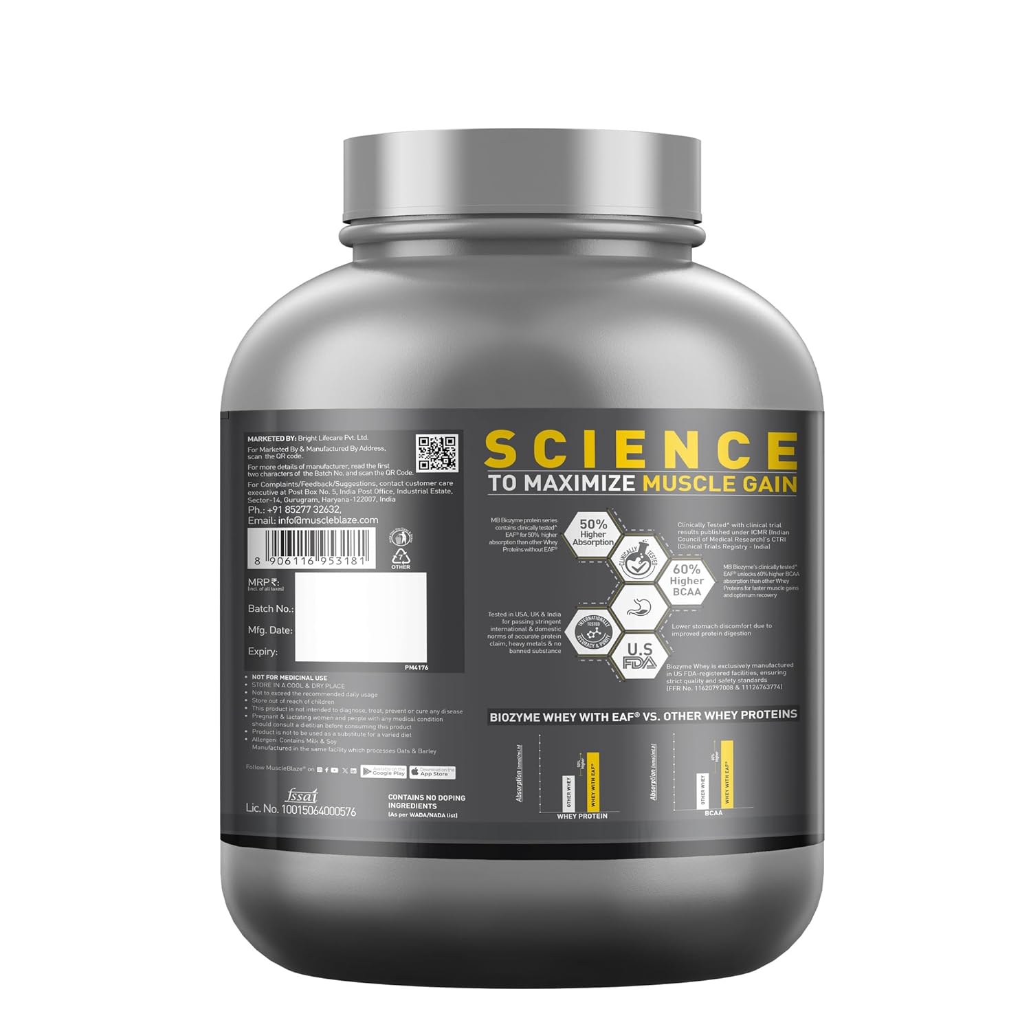 MuscleBlaze Biozyme Performance Whey 2kg