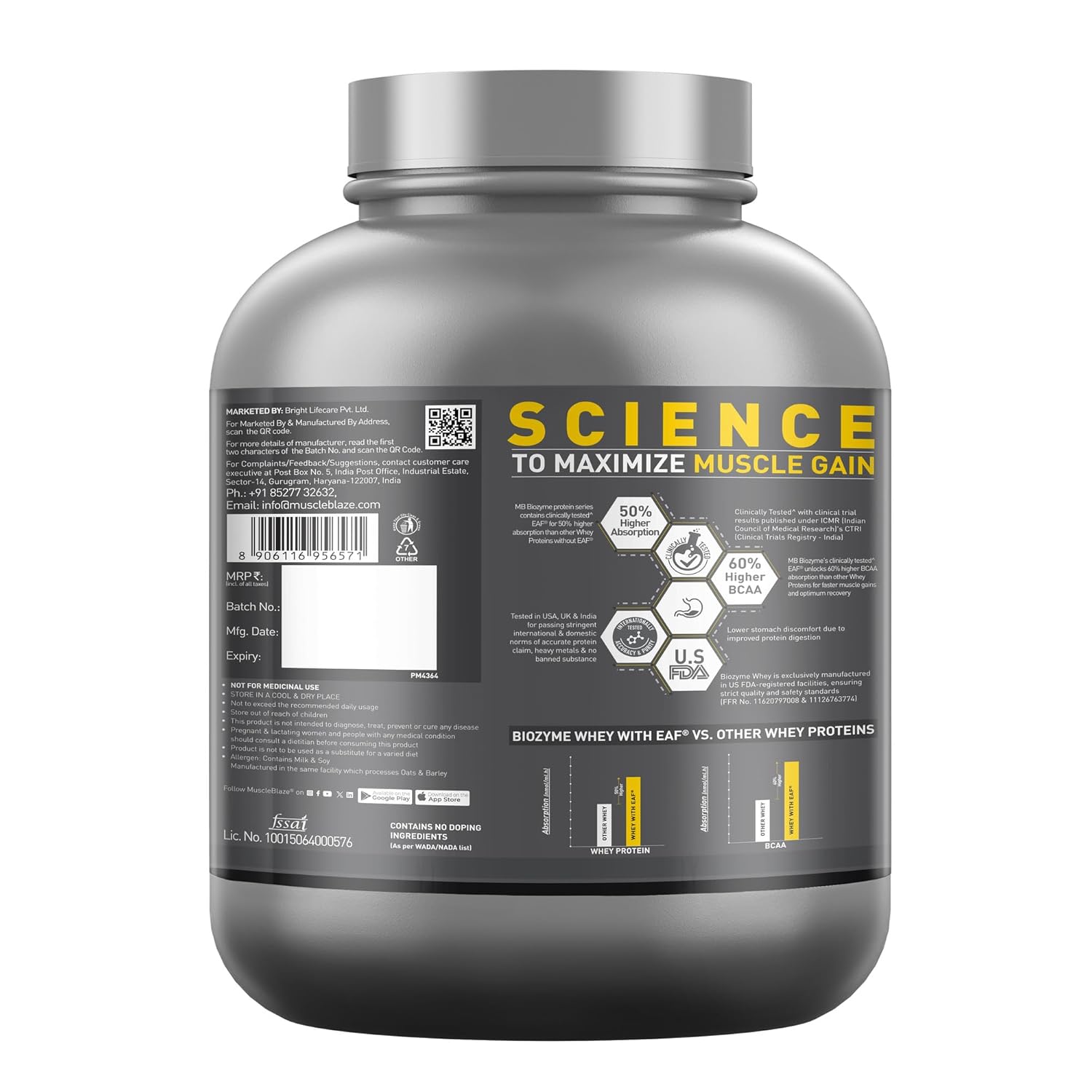 MuscleBlaze Biozyme Performance Whey 1.75kg