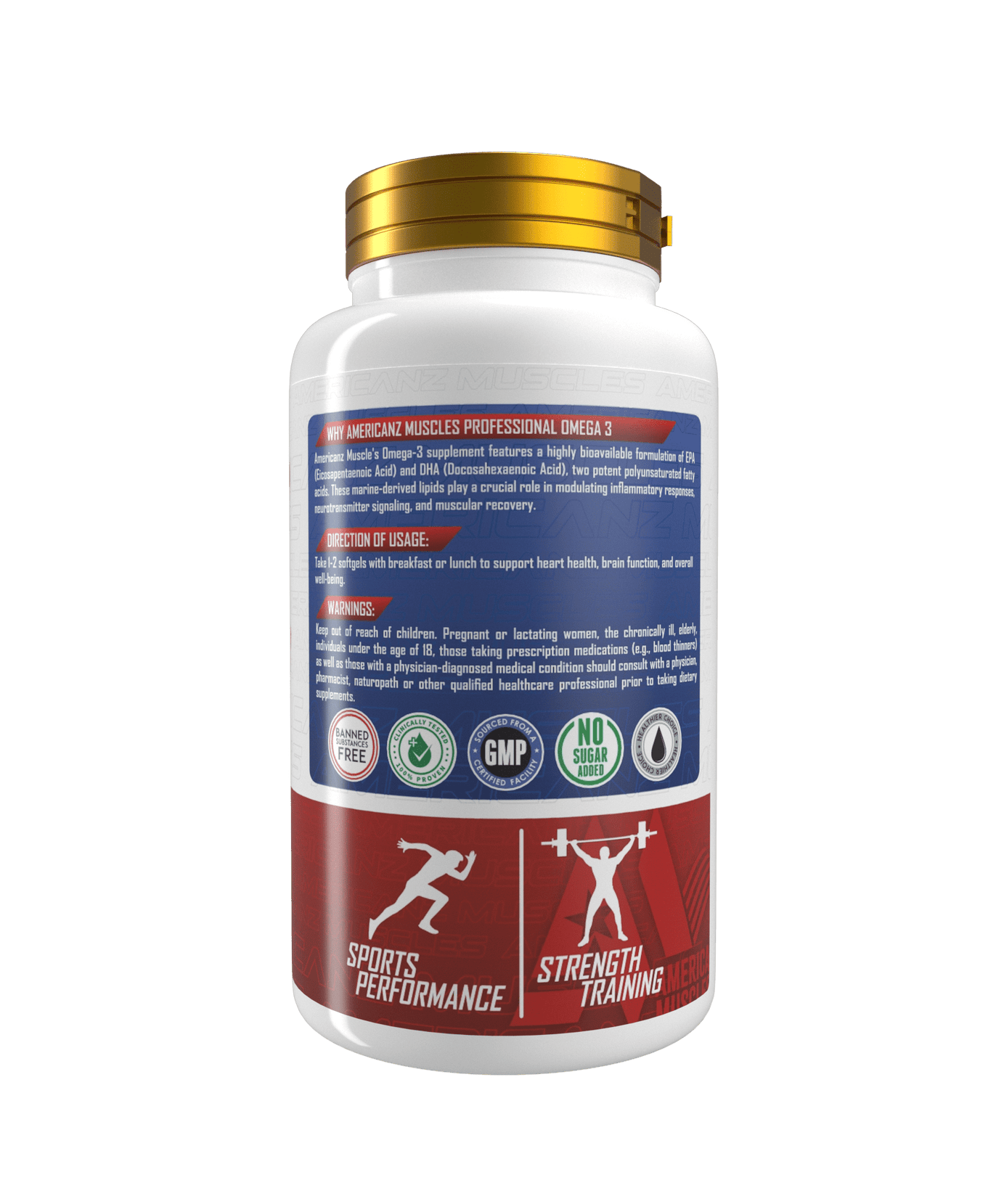 Americanz Muscles Omega 3 2000mg Fish Oil