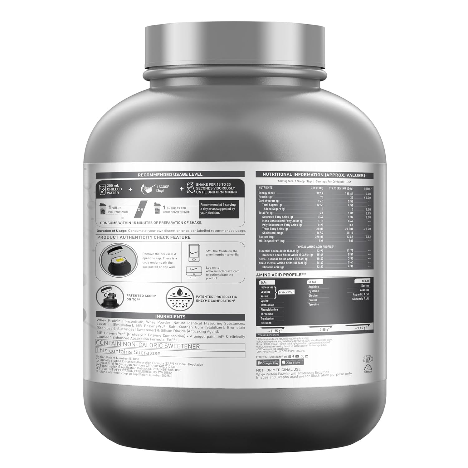 MuscleBlaze Biozyme Performance Whey 2kg