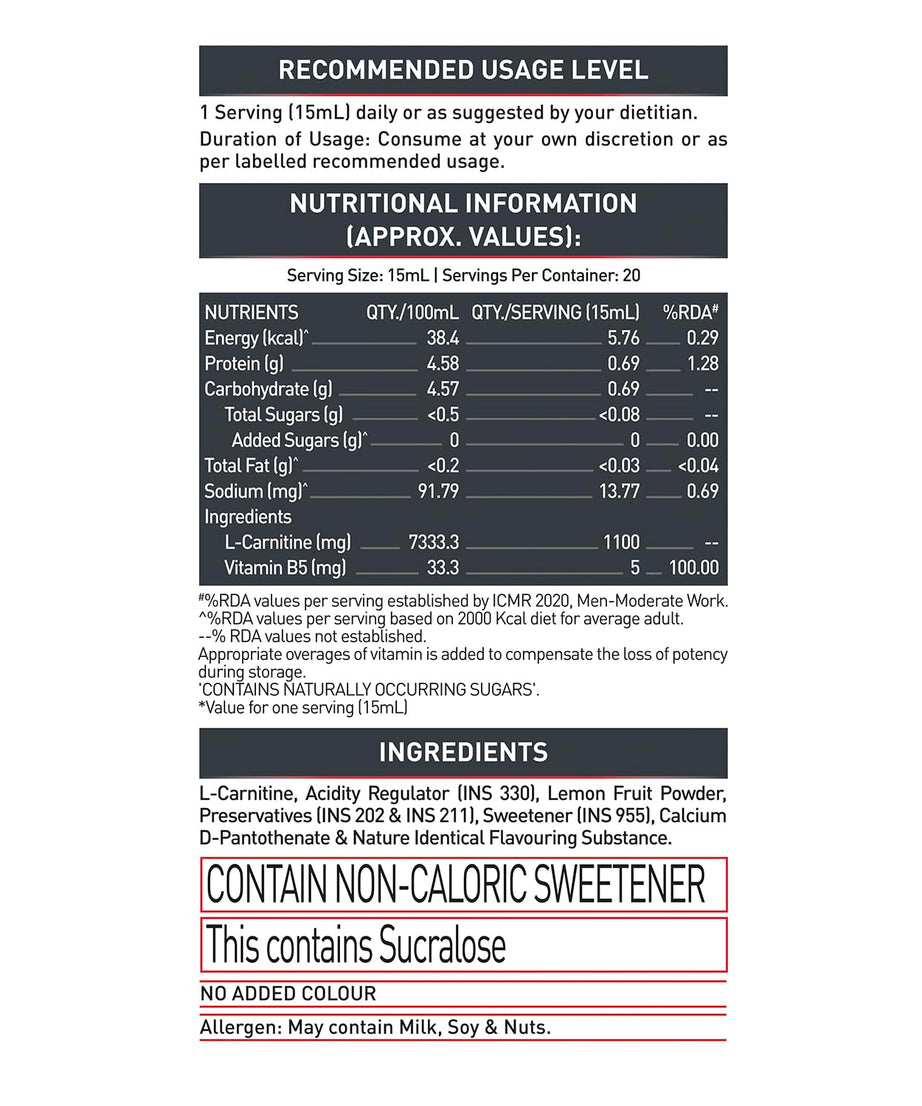 MuscleBlaze L-Carnitine 1100mg 300ml