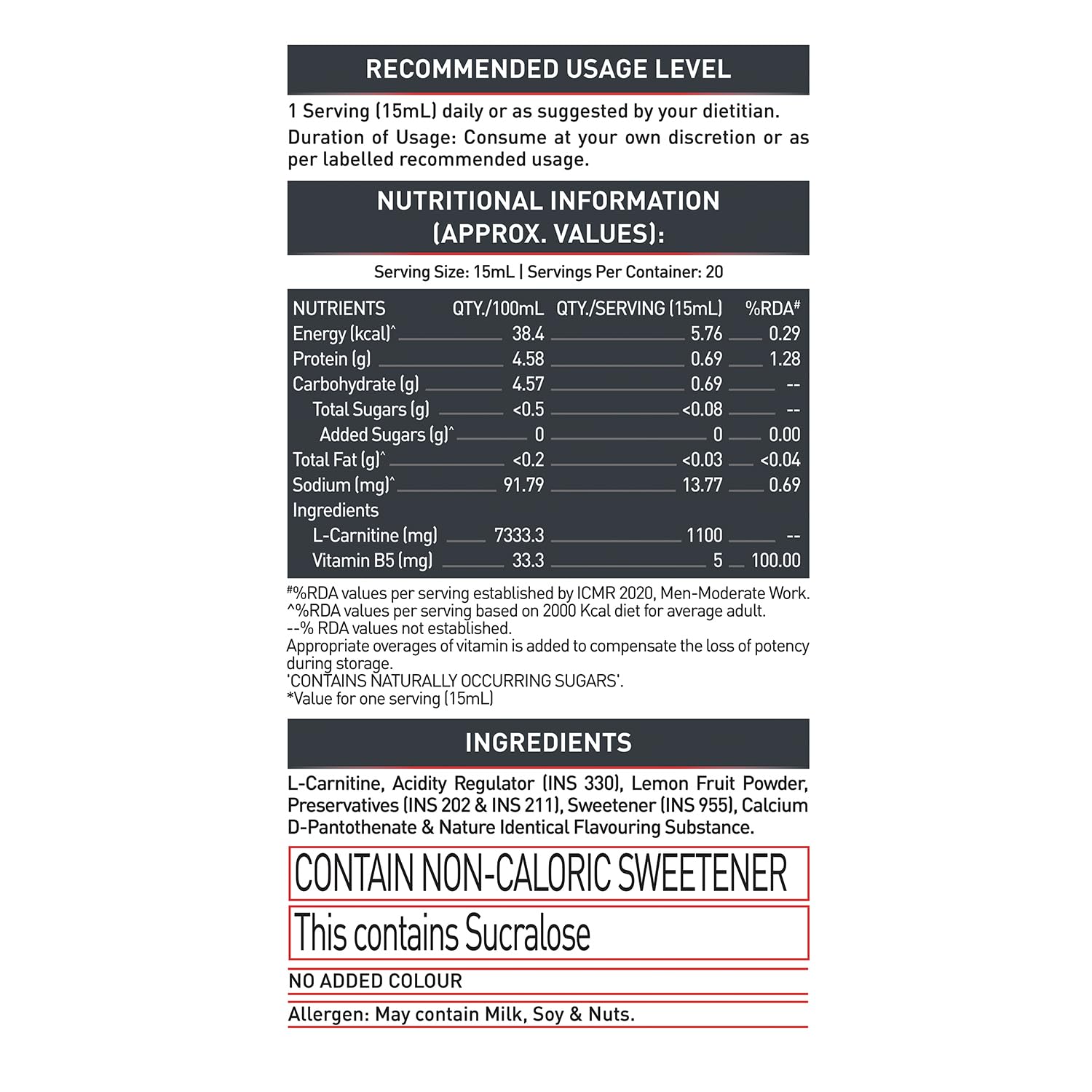 MuscleBlaze L-Carnitine 1100mg 300ml
