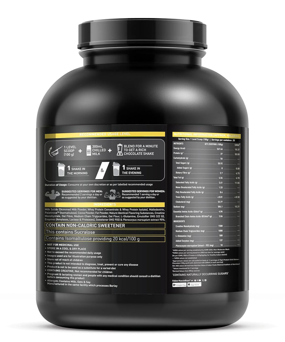 MuscleBlaze High Protein Gold Gainer 3kg
