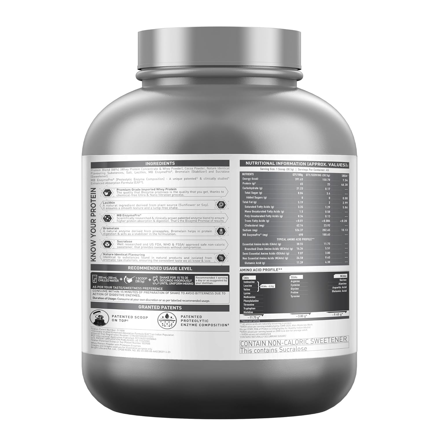 MuscleBlaze Biozyme Performance Whey 1.75kg
