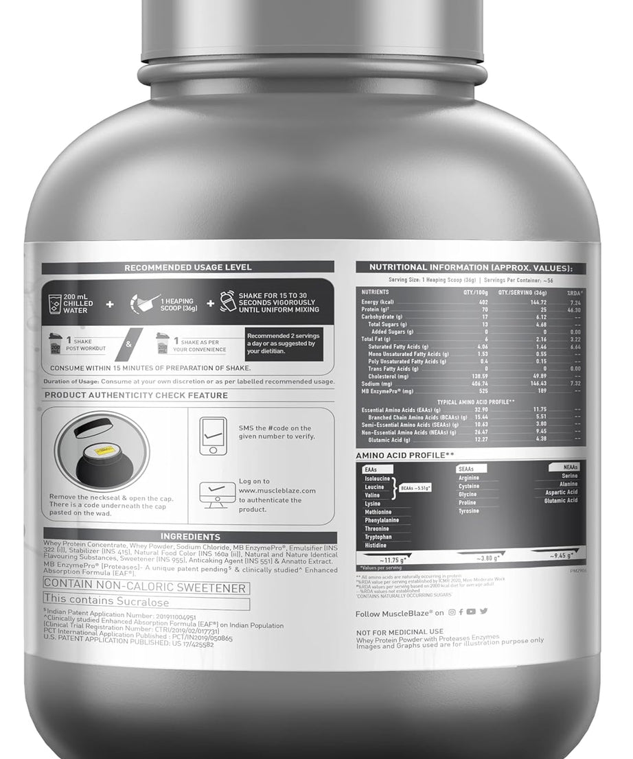 MuscleBlaze Biozyme Performance Whey 2kg