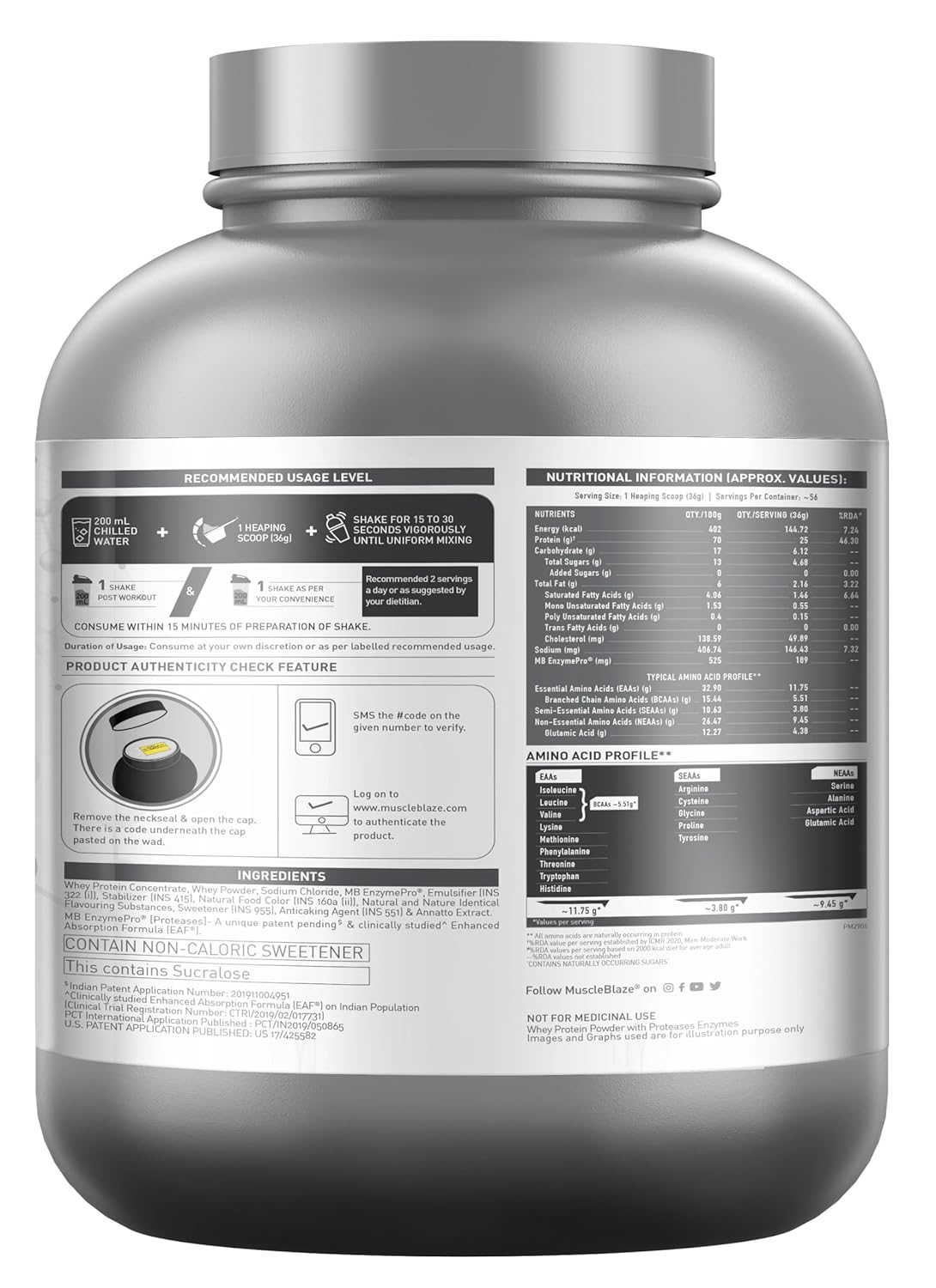 MuscleBlaze Biozyme Performance Whey 2kg