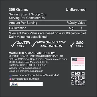 Muscle Gear Glutamine 300g