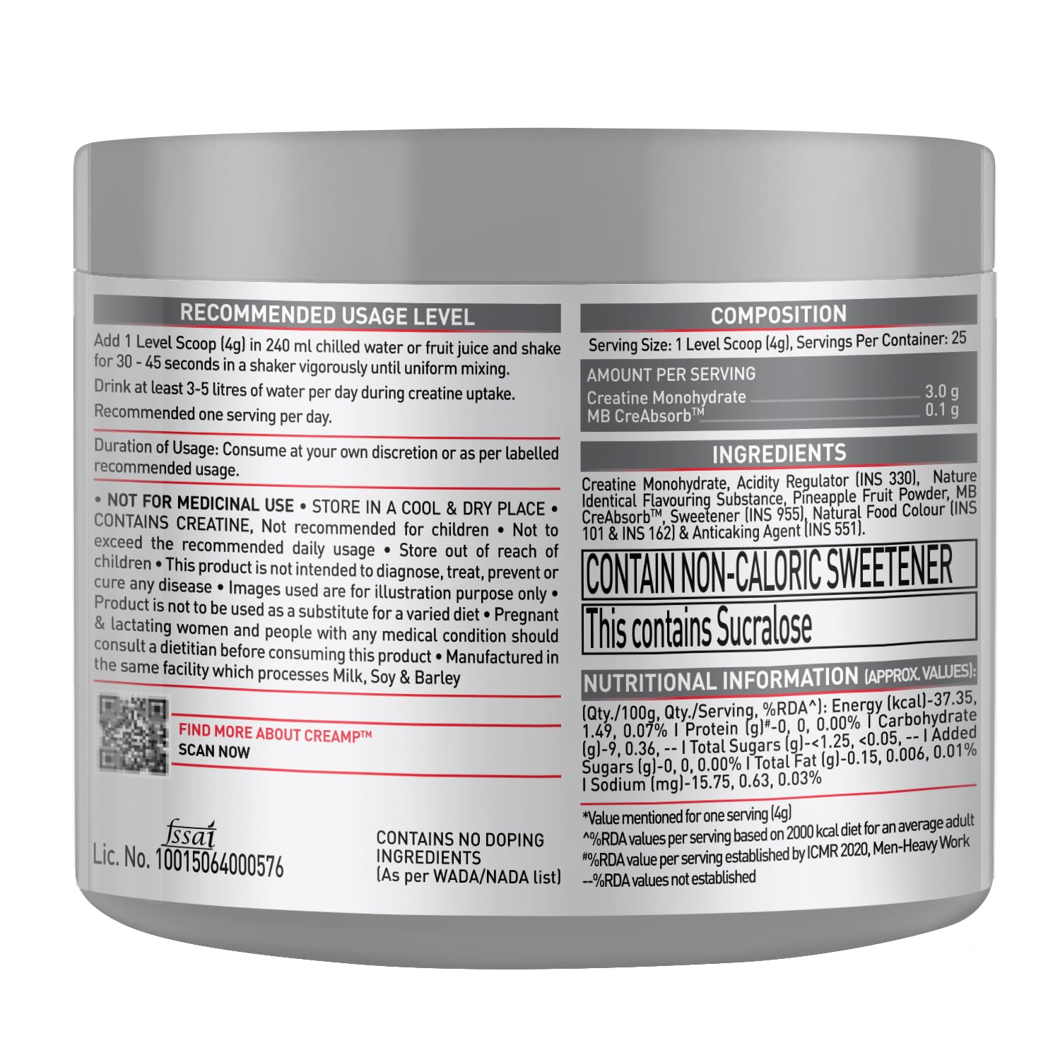 MuscleBlaze Creamp 100g