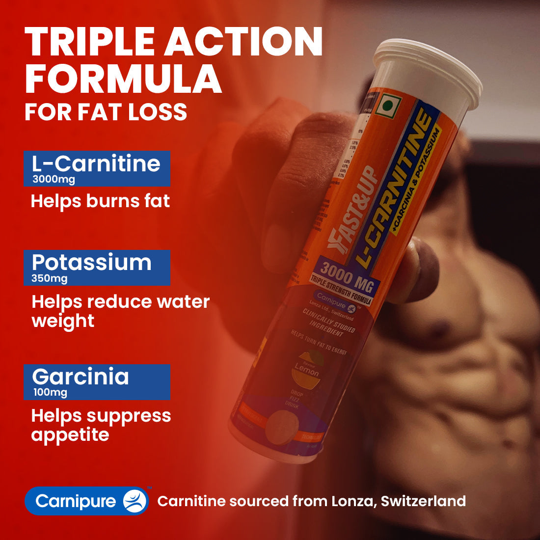 Fast&Up L-Carnitine 3000mg 10 Effervescent Tablets