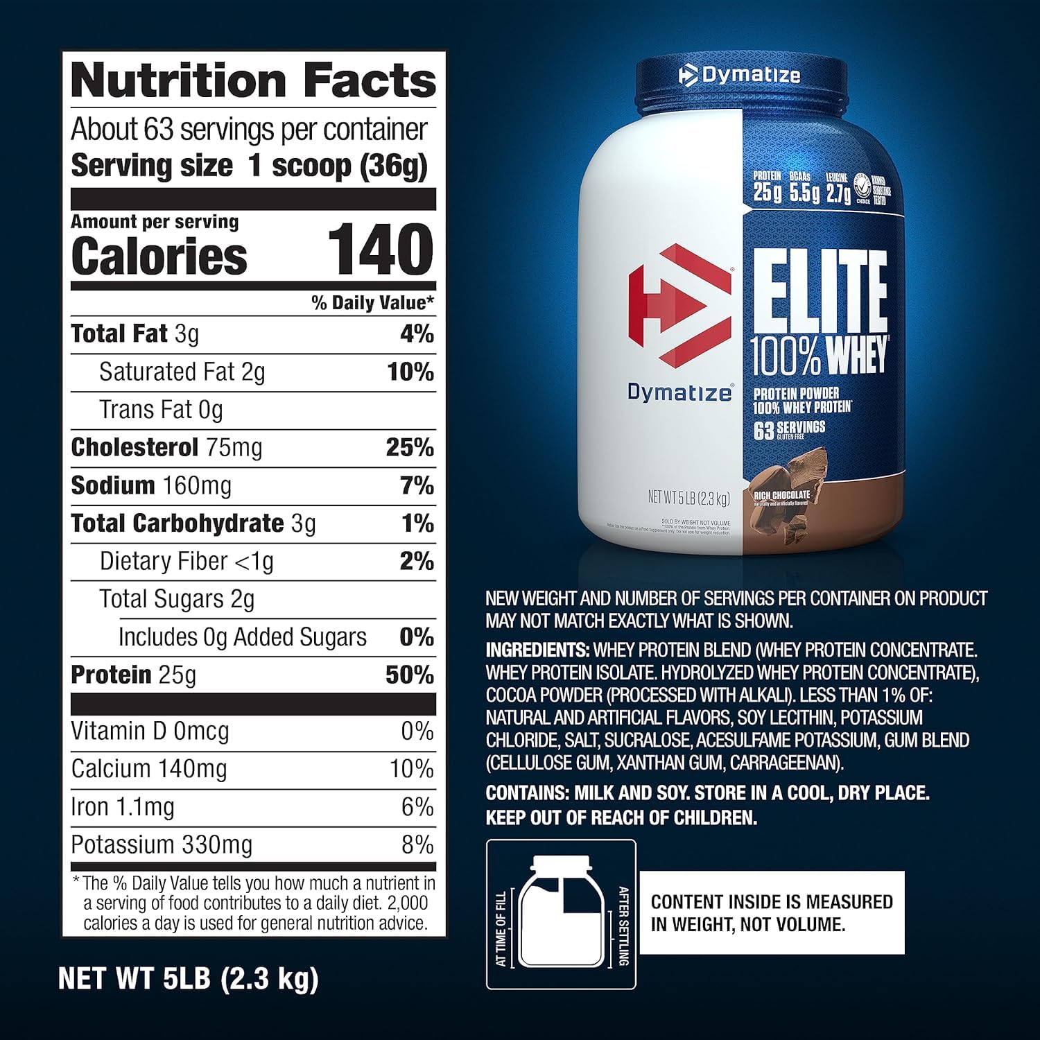Dymatize Nutrition Elite 100% Whey 2.3kg