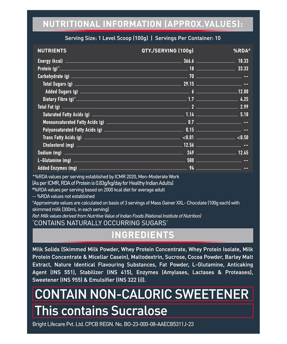 MuscleBlaze Mass Gainer XXL 1kg