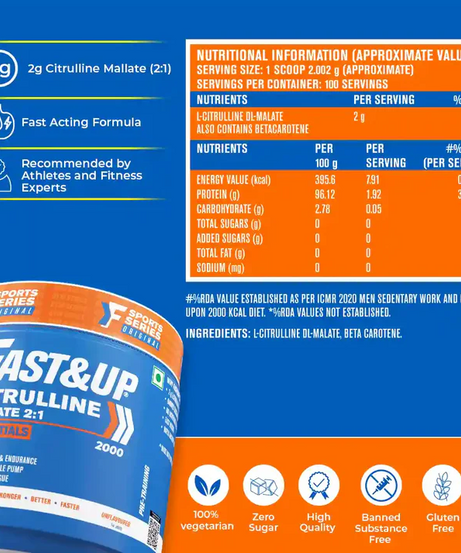 Fast&Up Citrulline Malate 2:1 Unflavoured