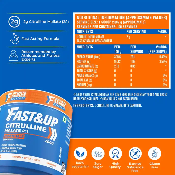 Fast&Up Citrulline Malate 2:1 Unflavoured