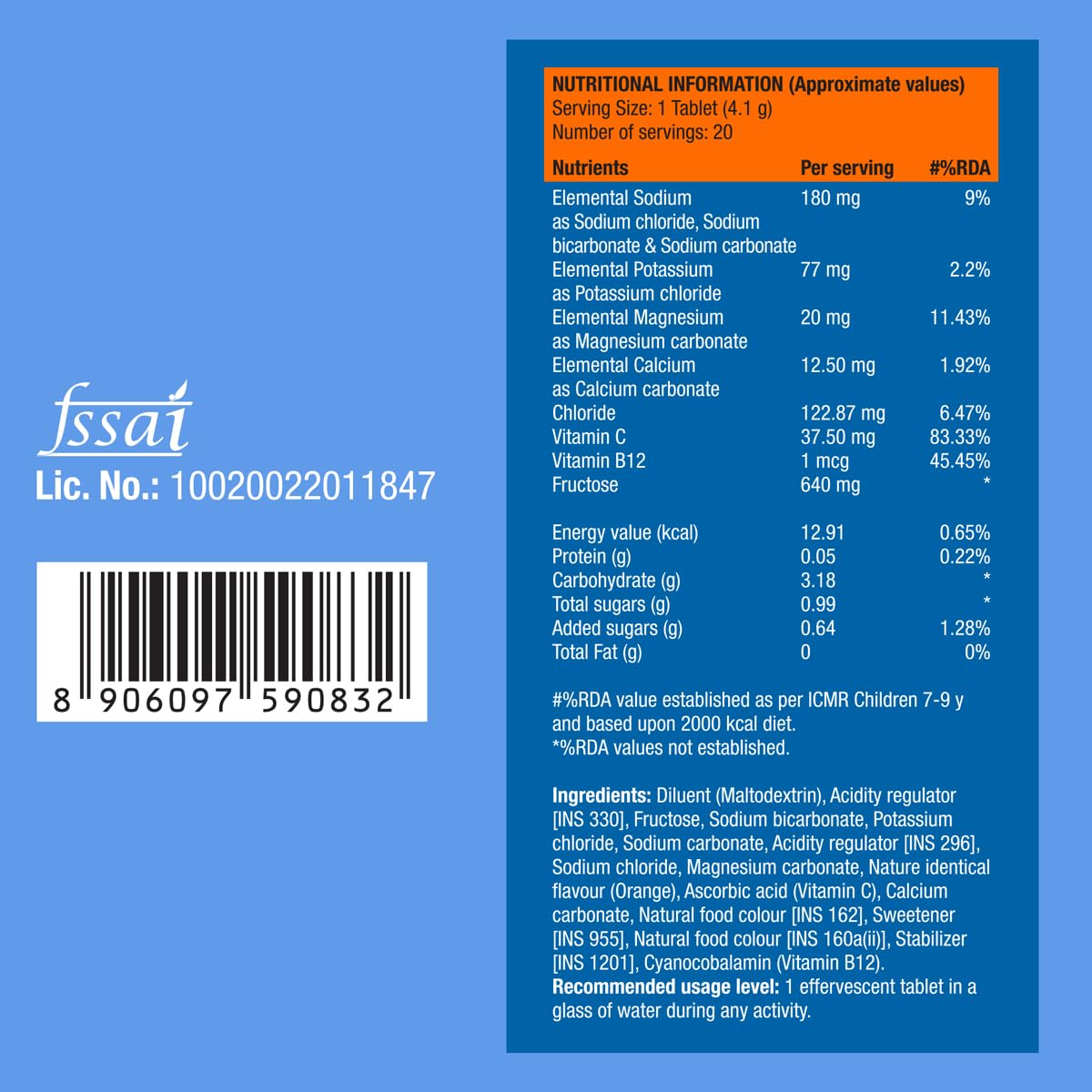 Fast&Up Reload Instant Electrolytes 20 Effervescent Tablets