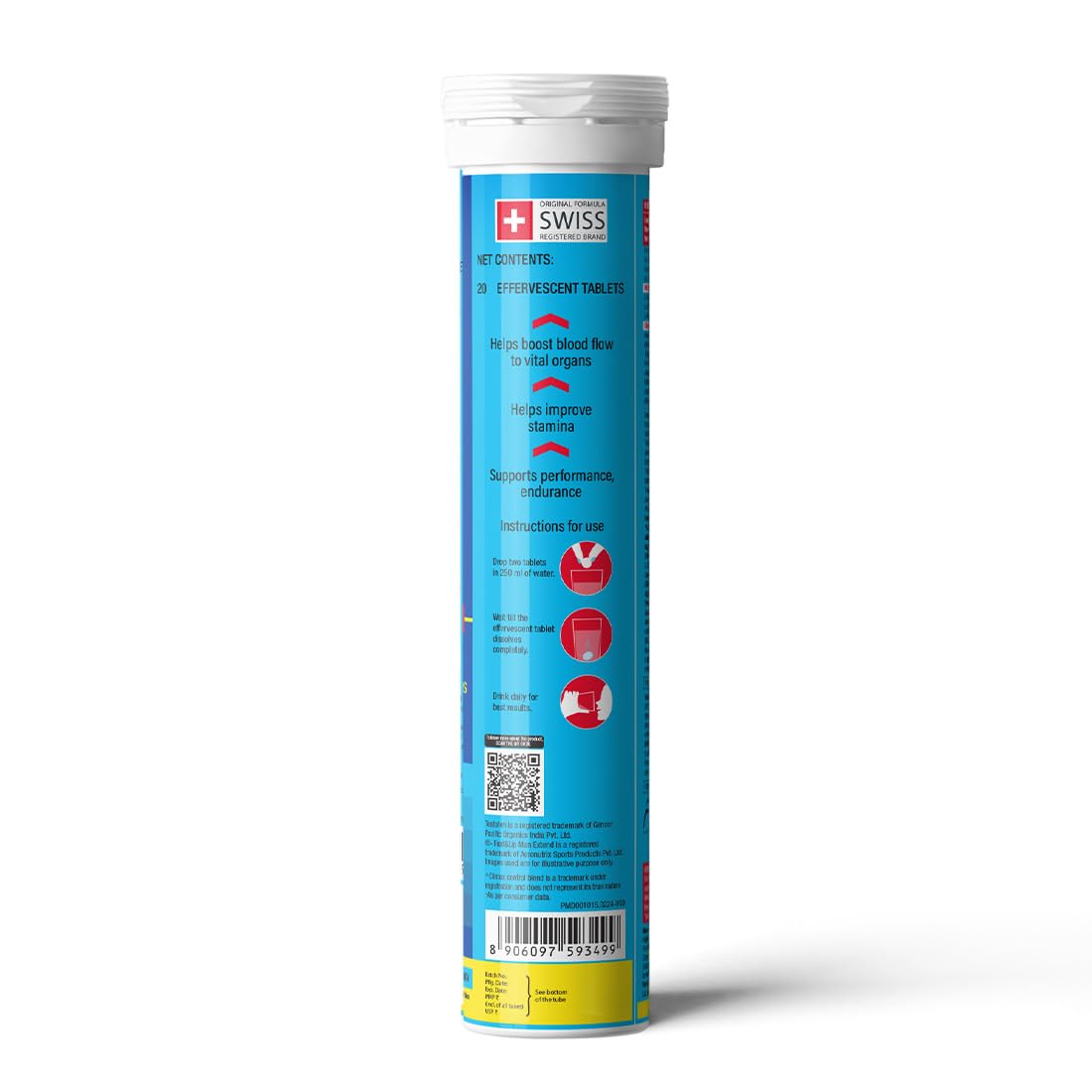 Fast&Up Man Extend | Testofen+Brahmi+Performance Boosters 20 Effervescent Tablets