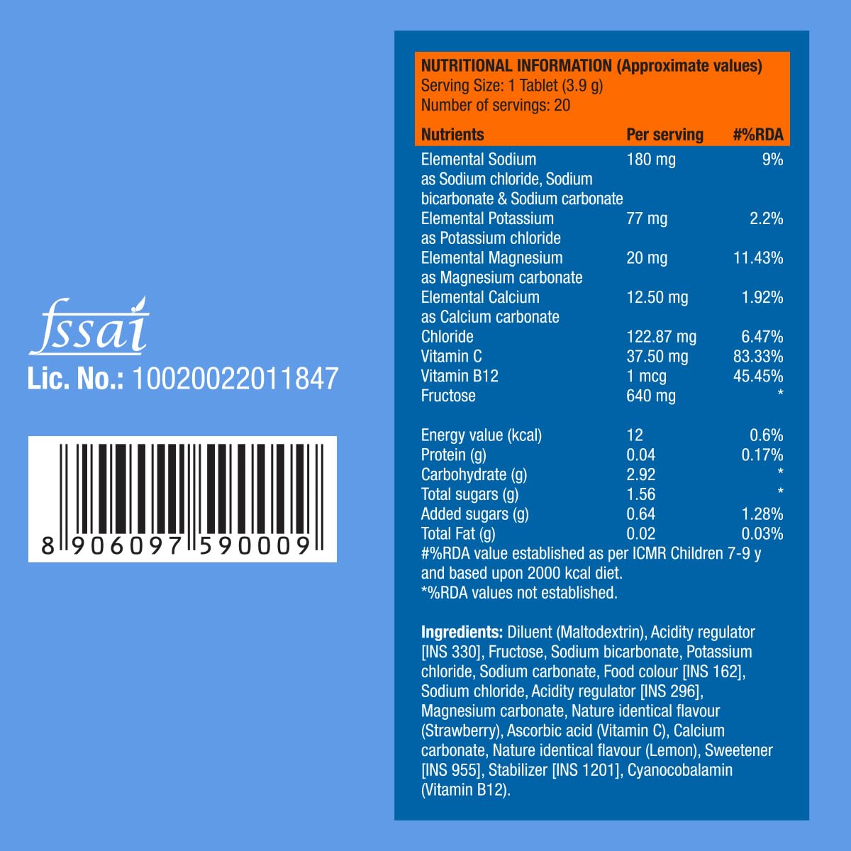 Fast&Up Reload Instant Electrolytes 20 Effervescent Tablets