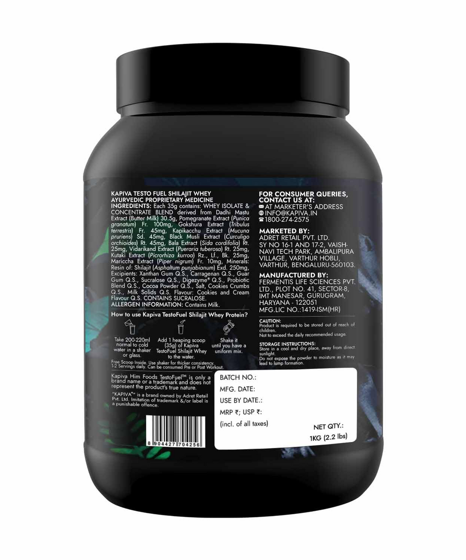 Kapiva Testofuel shilajit whey 1kg
