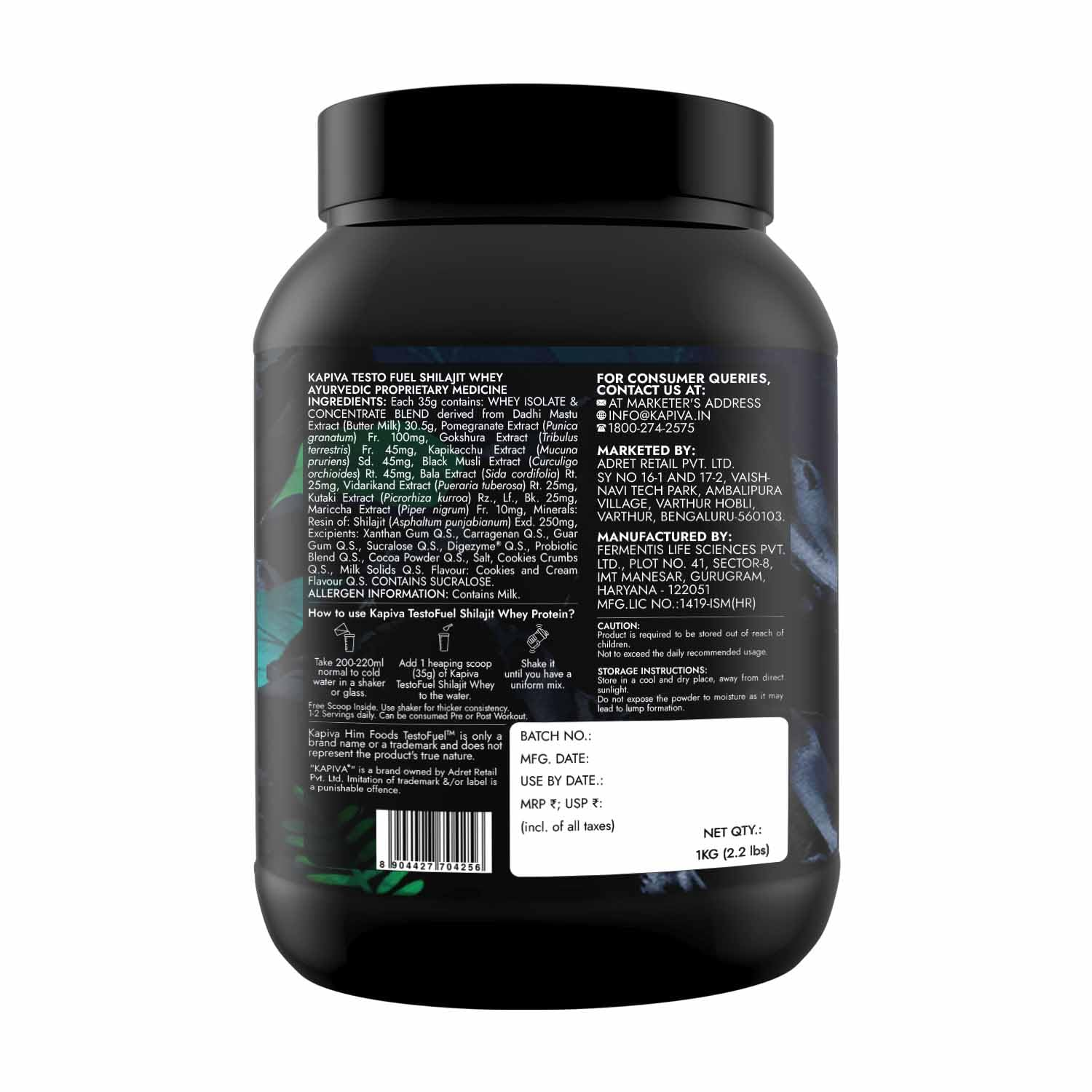 Kapiva Testofuel shilajit whey 1kg