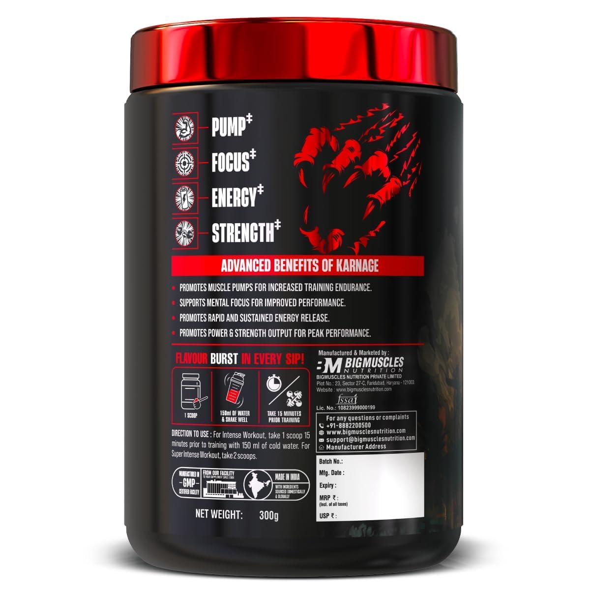 Big Muscles Karnage King Of Pre-Workouts 300g