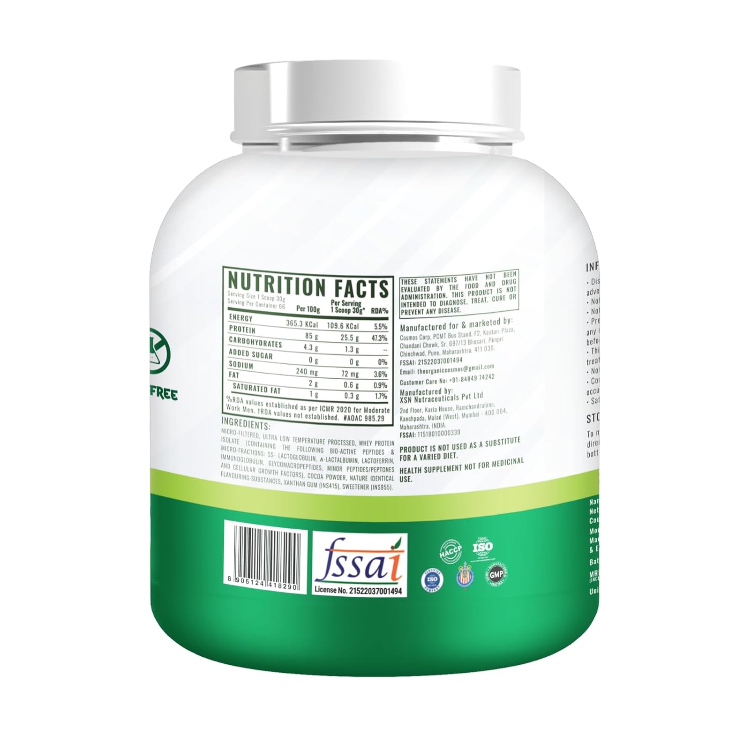 The Organic Cosmos Essential 100% Whey Isolate 2kg