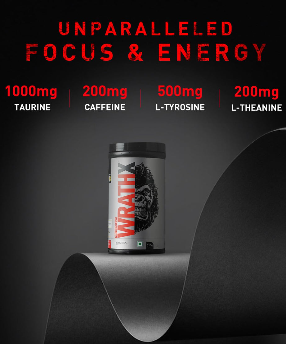 MuscleBlaze Wrathx Pre workout Fruit Fury Flavour 510g