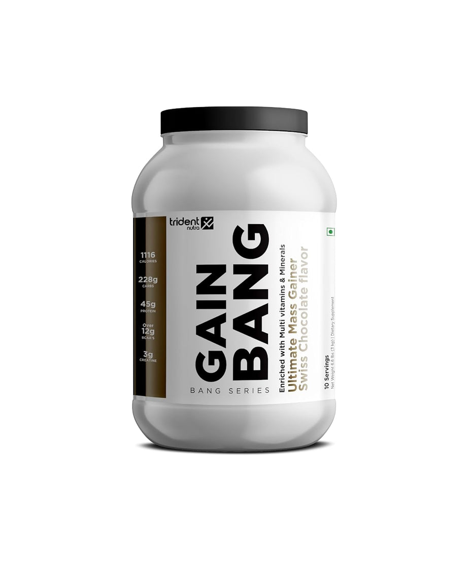 Trident Nutra Gain Bang Ultimate Mass gainer Swiss 3kg