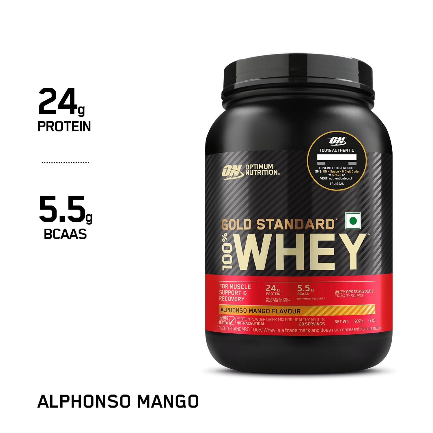 Optimum Nutrition Gold Standard 100% Whey Alphonso Mango Flavour 907g