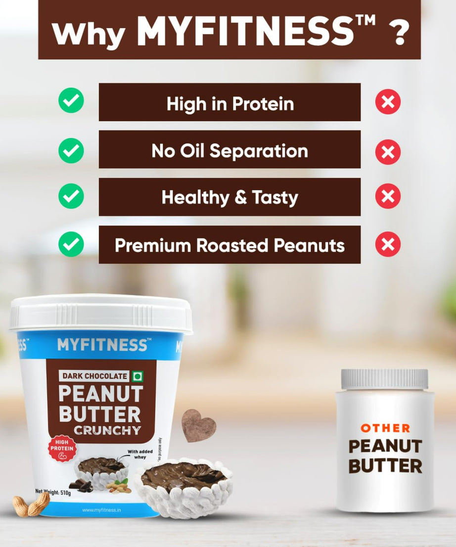 My Fitness Dark Chocolate Peanut Butter Crunchy 510g