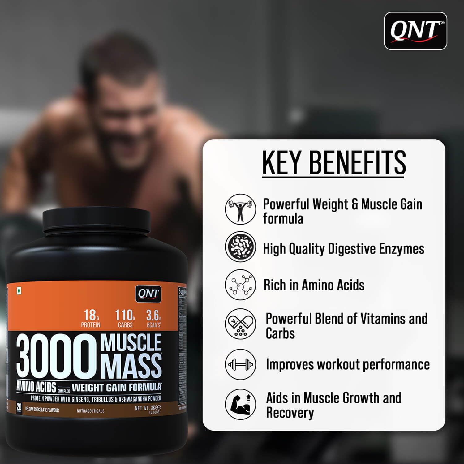 Qnt 3000 Muscle Mass 908g