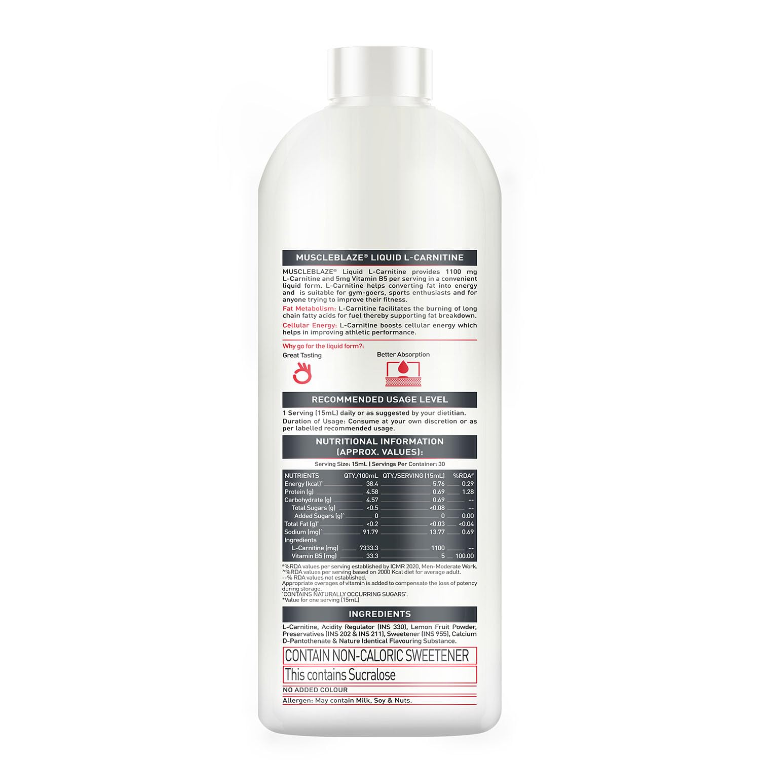 MuscleBlaze L-Carnitine 1100 Mg 450ml
