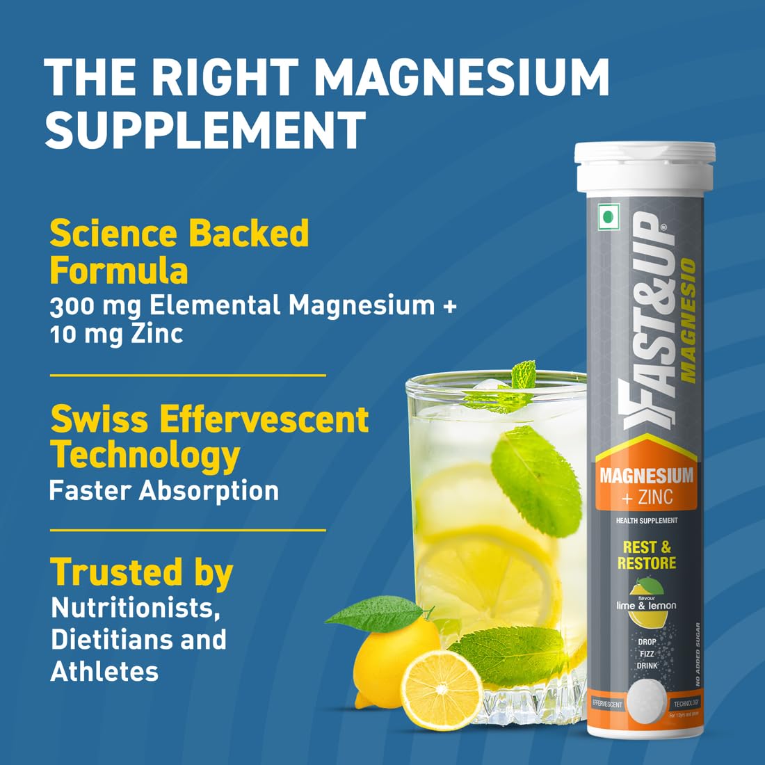 Fast&Up Magnesio Magnesium+zinc 20 Effervescent Tablets