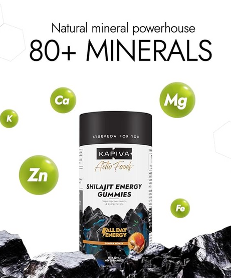 Kapiva Shilajit Energy Gummies 60gummies